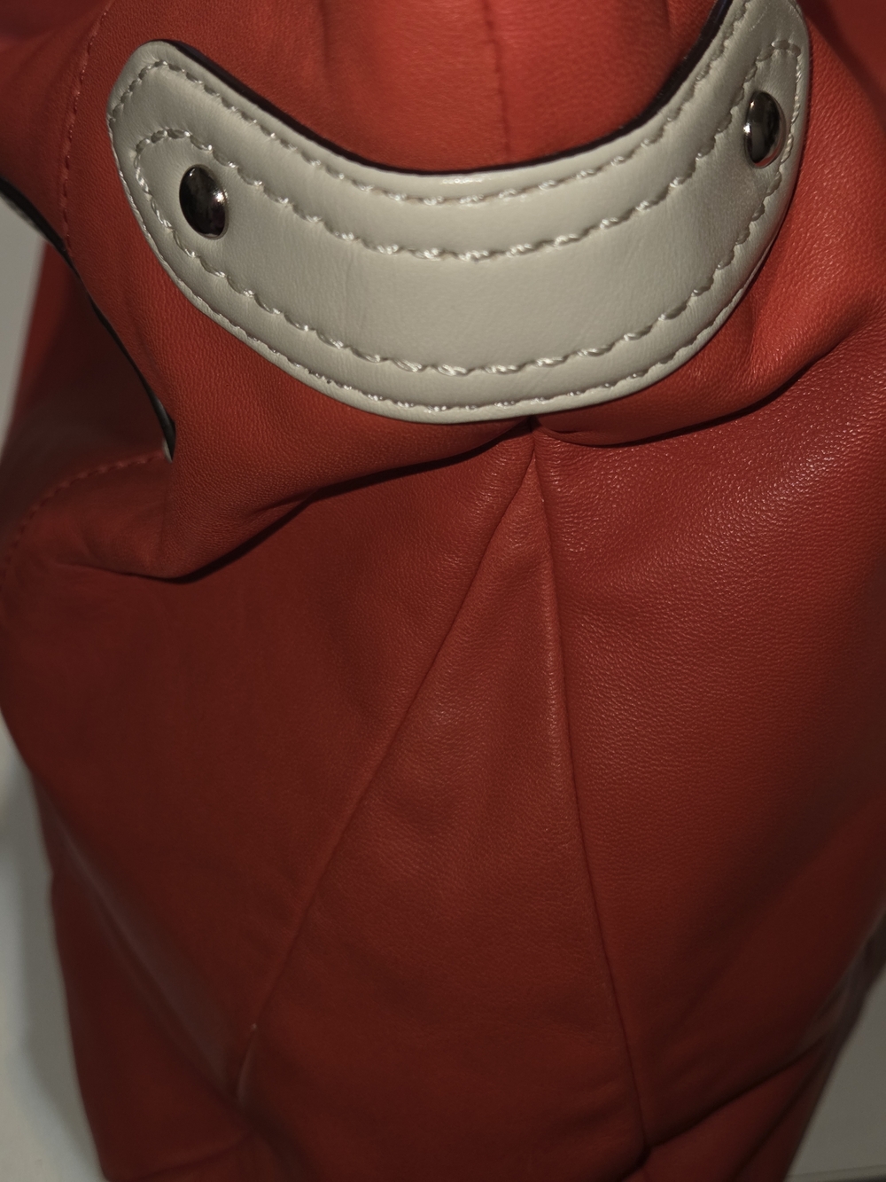 Coach Coral Leather Shoulder Hobo with Cream Accent - Picture 5 of 12